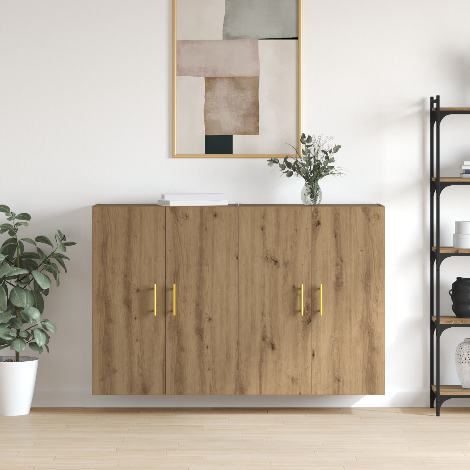 Vægmonteret skab 2 pcs Artisan Egetræ 69,5 x 34 x 90 cm