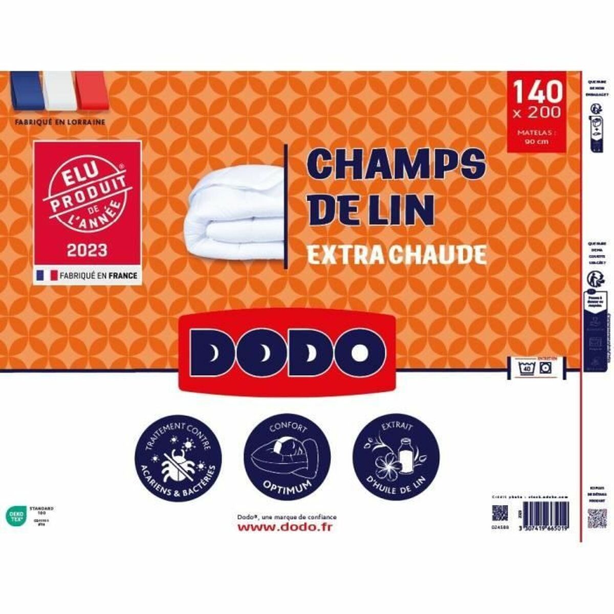 Dyne DODO Champs de Lin 140 x 200 cm Hvid 450 g/m²