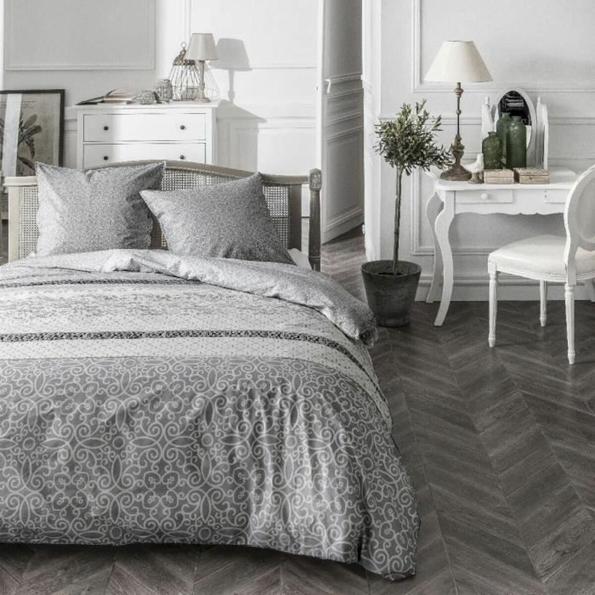 Dynebetræk sæt TODAY Grå 240 x 220 cm 3 Dele billede