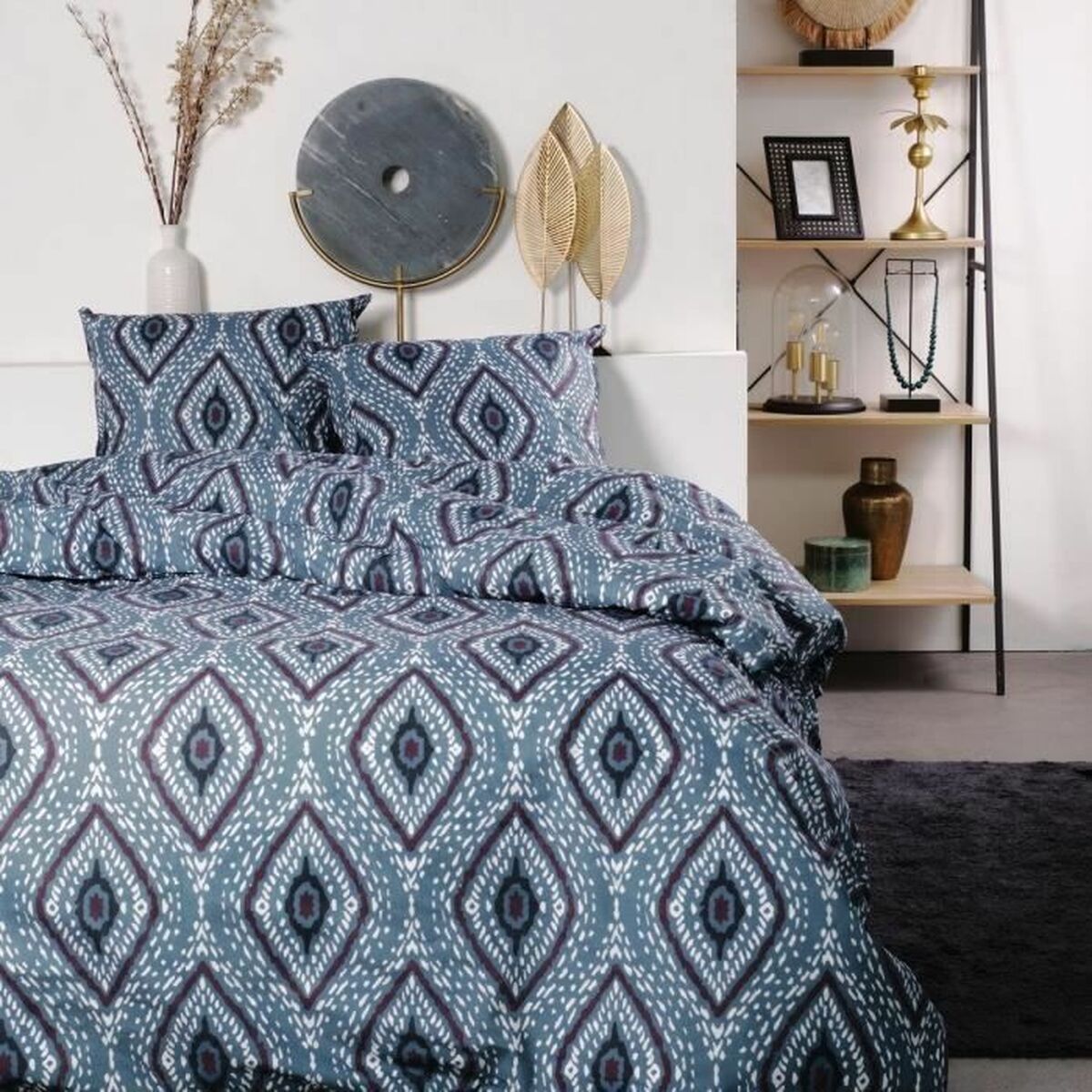 Dynebetræk sæt TODAY Romb 220 x 240 cm Blå 3 Dele billede