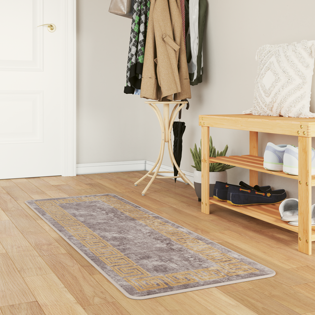 Tæppe Runner MARSA Grå 50 x 200 cm Polyester og PVC