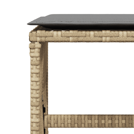 spisebordssæt til haven 17 dele med hynder polyrattan beige