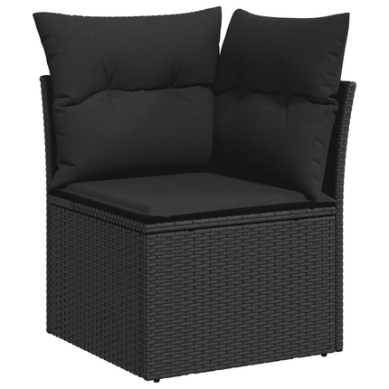 sofasæt til haven 7 dele med hynder polyrattan sort