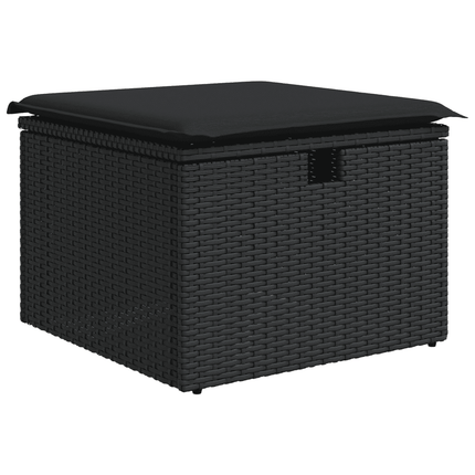 sofasæt til haven 7 dele med hynder polyrattan sort