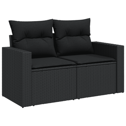 sofasæt til haven 12 dele med hynder polyrattan sort