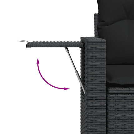 sofasæt til haven 9 dele med hynder polyrattan sort