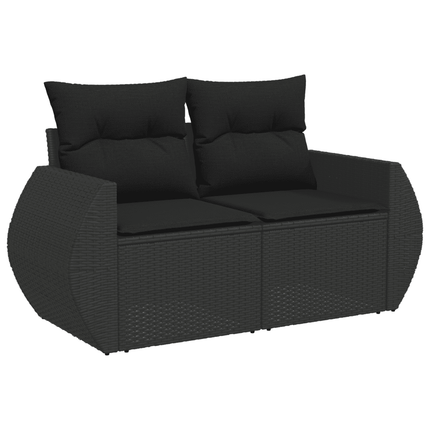 sofasæt til haven 9 dele med hynder polyrattan sort