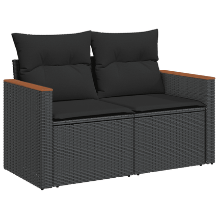 sofasæt til haven 8 dele med hynder polyrattan sort