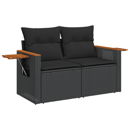 sofasæt til haven 11 dele med hynder polyrattan sort