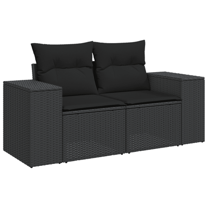 sofasæt til haven 8 dele med hynder polyrattan sort
