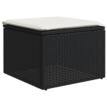 sofasæt til haven 10 dele med hynder polyrattan sort