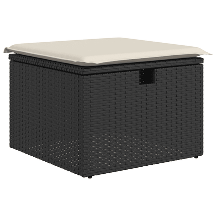 sofasæt til haven 8 dele med hynder polyrattan sort