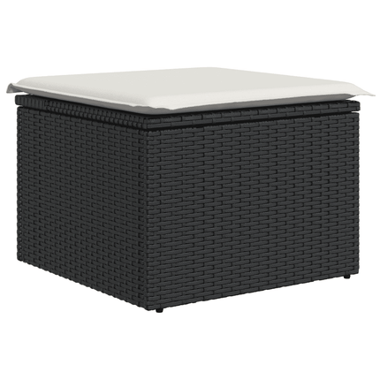sofasæt til haven 5 dele med hynder polyrattan sort