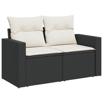 sofasæt til haven 8 dele med hynder polyrattan sort