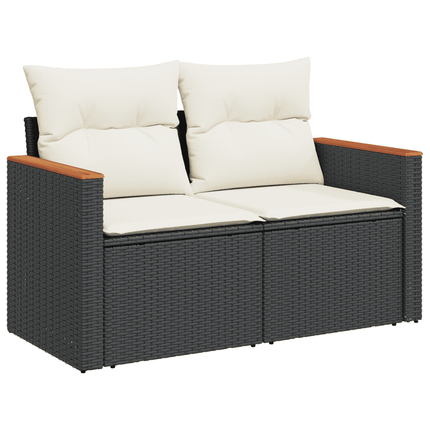 sofasæt til haven 9 dele med hynder polyrattan sort