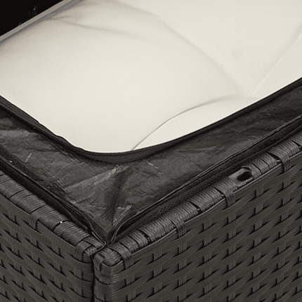 sofasæt til haven 10 dele med hynder polyrattan sort