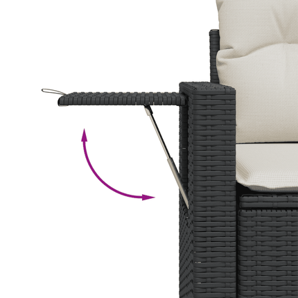 sofasæt til haven 7 dele med hynder polyrattan sort