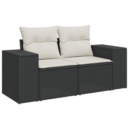 sofasæt til haven 10 dele med hynder polyrattan sort