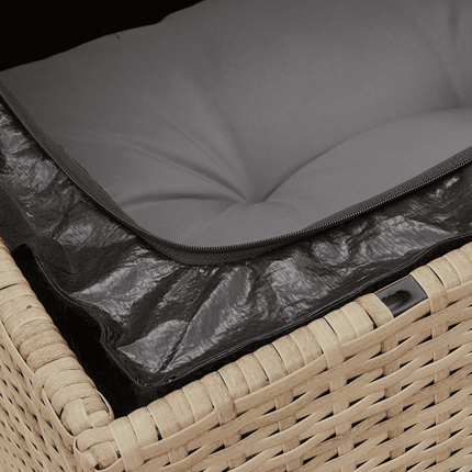 sofasæt til haven 6 dele med hynder polyrattan beige