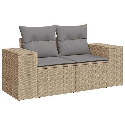 sofasæt til haven 7 dele med hynder polyrattan beige