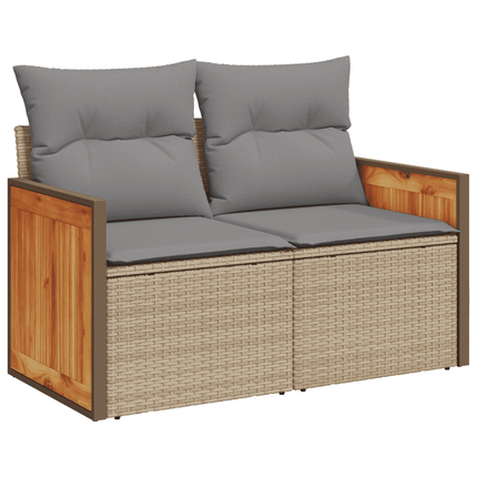 sofasæt til haven 7 dele med hynder polyrattan beige