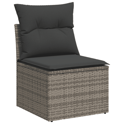 sofasæt til haven 4 dele med hynder polyrattan grå