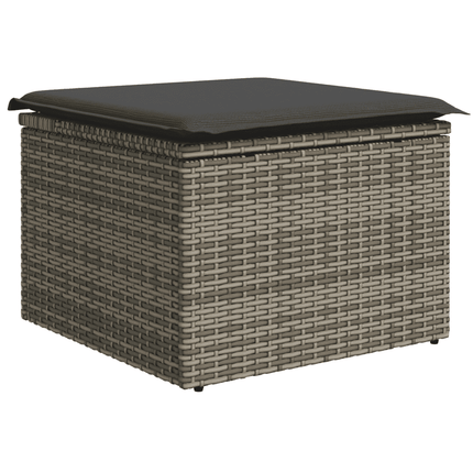 sofasæt til haven 9 dele med hynder polyrattan grå