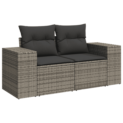 sofasæt til haven 9 dele med hynder polyrattan grå