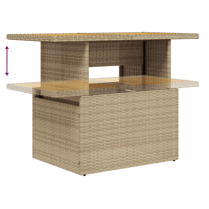sofasæt til haven 10 dele med hynder polyrattan beige