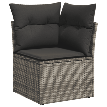 sofasæt til haven 10 dele med hynder polyrattan grå