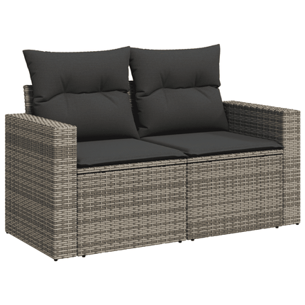 sofasæt til haven 9 dele med hynder polyrattan grå