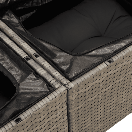 sofasæt til haven 8 dele med hynder polyrattan grå