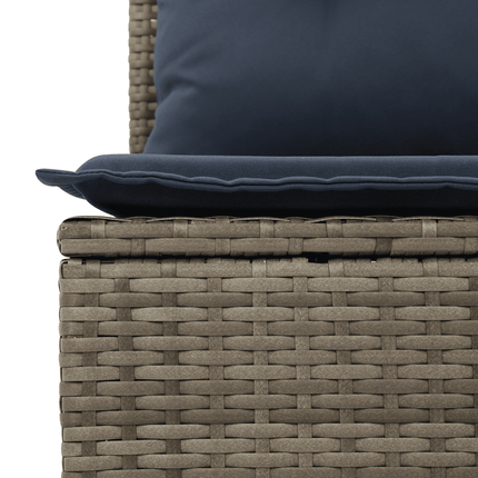 havesofasæt med 9 dele og hynder grå polyrattan