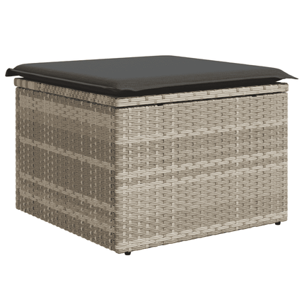 sofasæt til haven 4 dele med hynder polyrattan lysegrå
