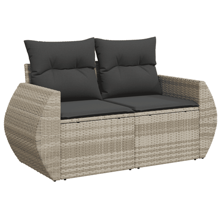 sofasæt til haven 8 dele med hynder polyrattan lysegrå