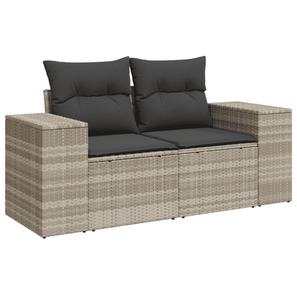 sofasæt til haven 6 dele med hynder polyrattan lysegrå