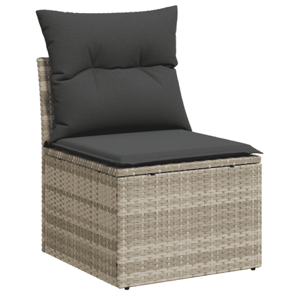 sofasæt til haven 14 dele med hynder polyrattan lysegrå