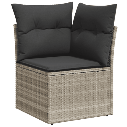sofasæt til haven 7 dele med hynder polyrattan lysegrå