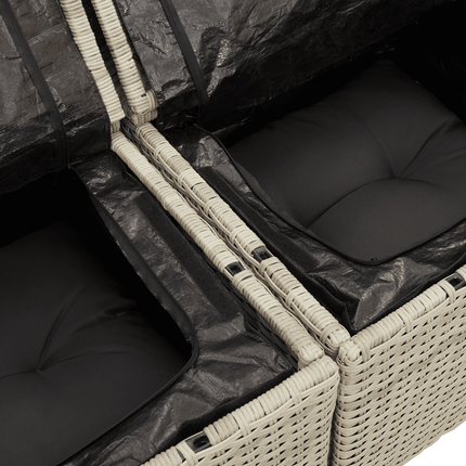 sofasæt til haven 8 dele med hynder polyrattan lysegrå