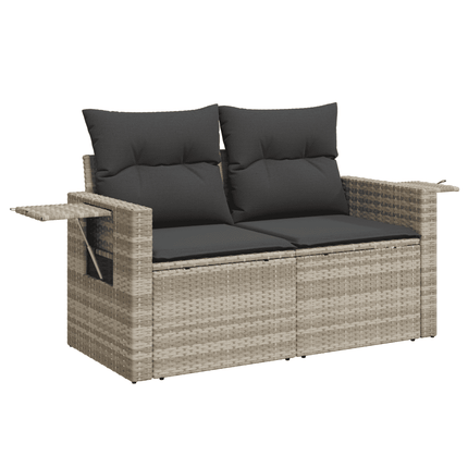sofasæt til haven 8 dele med hynder polyrattan lysegrå