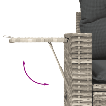 sofasæt til haven 7 dele med hynder polyrattan lysegrå