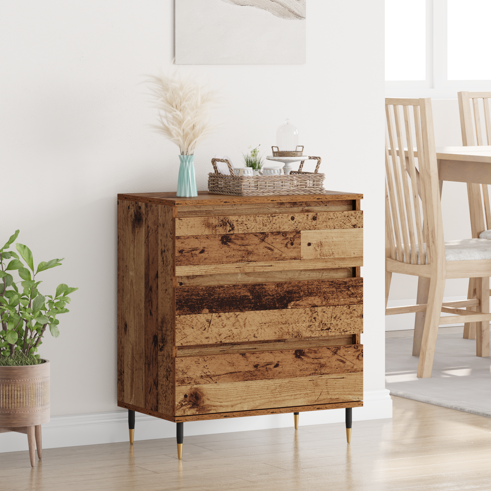 Sideboard Gammelt træ 60 x 35 x 70 cm Konstrueret træ