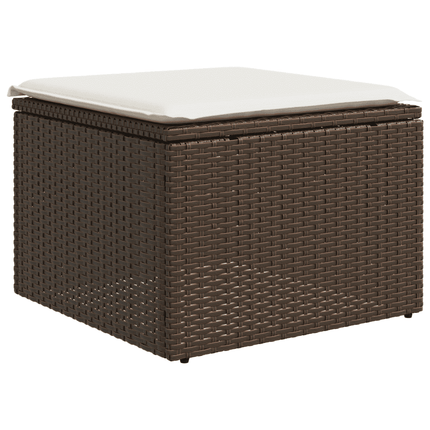 sofasæt til haven 7 dele med hynder polyrattan brun