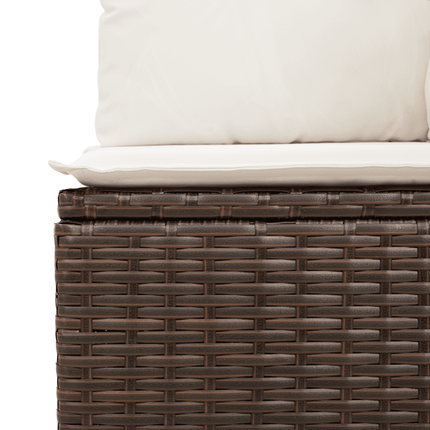 sofasæt til haven 10 dele med hynder polyrattan brun