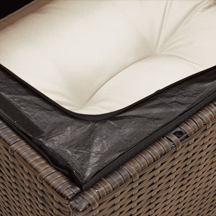 sofasæt til haven 7 dele med hynder polyrattan brun