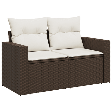 sofasæt til haven 8 dele med hynder polyrattan brun