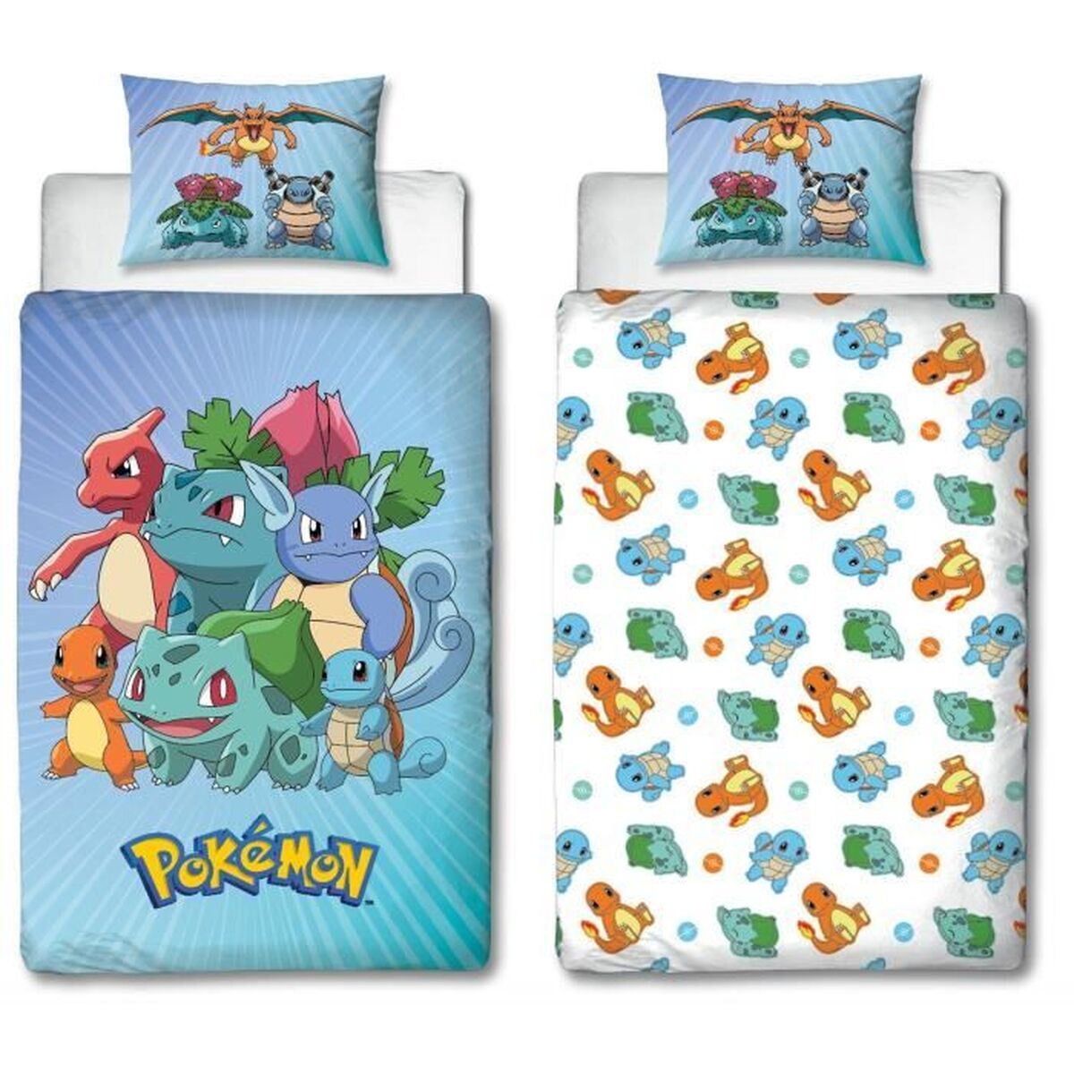 Dynebetræk sæt Pokémon 25 x 4 x 30 cm Blå Seng 140 2 Dele