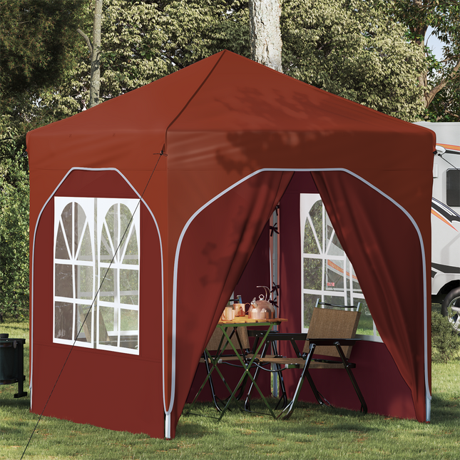 Pop-up Festtelt 192 x 192 x 245 cm Terrakotta