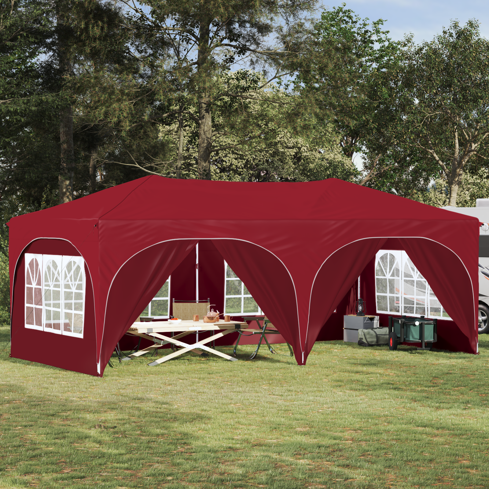 Pop-up Festtelt 575 x 288 x 245 cm Bordeaux Oxford stof