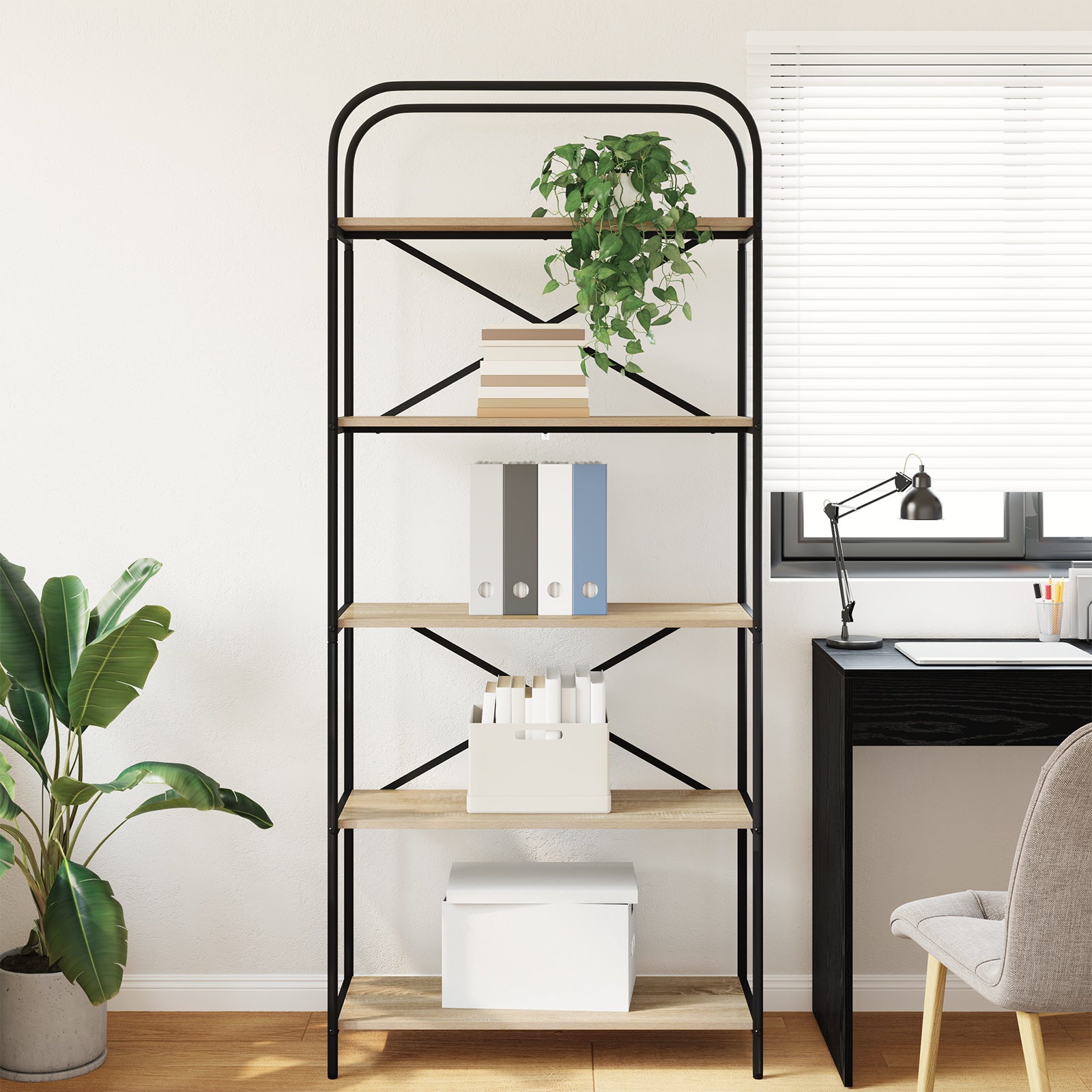 Bogreol Sonoma eg 80 x 30 x 183 cm Konstrueret træ